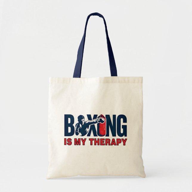Boxing is my therapy tote bag (Front)
