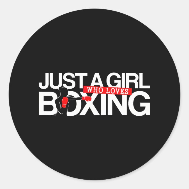 Boxing Just A Girl Who Loves Boxing Classic Round Sticker (Front)