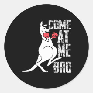 Boxing Kangaroo Come At Me Bro Jumping Kangaroos Classic Round Sticker