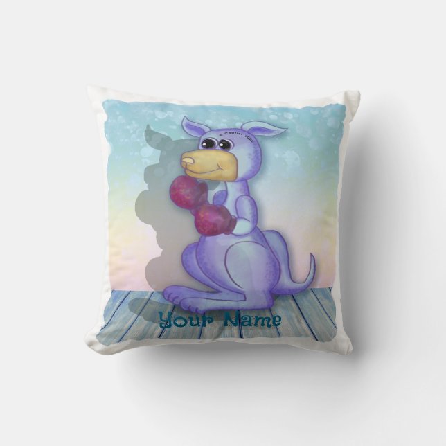 Boxing Kangaroo Cushion (Front)