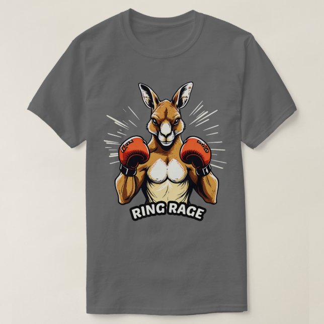 Boxing Kangaroo Ring Rage T-Shirt (Design Front)