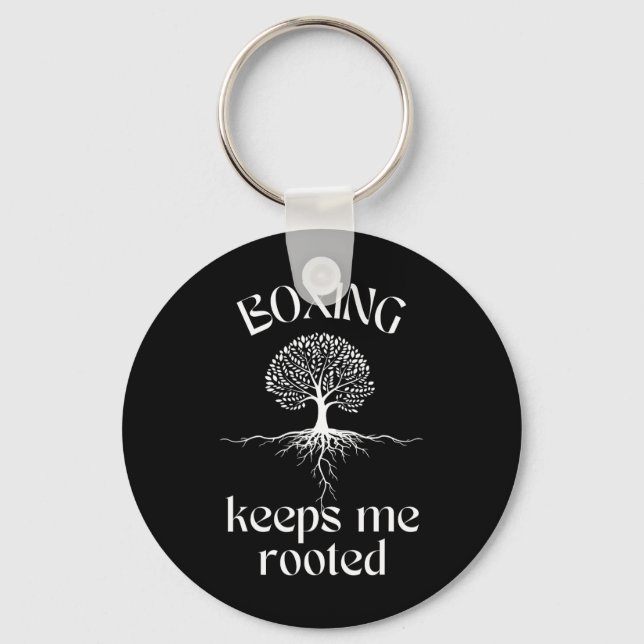 Boxing Keeps Me Rooted Spiritual Tree Fighter Trai Key Ring (Front)