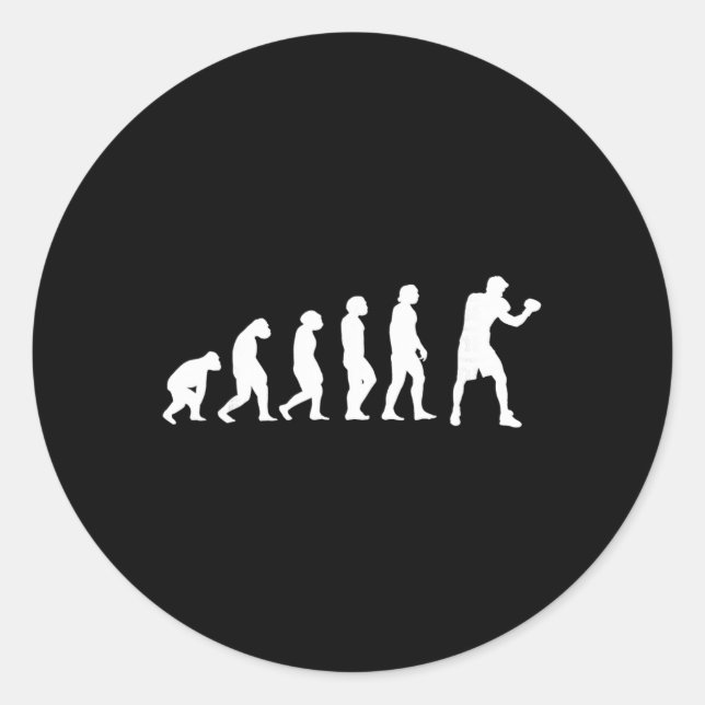 Boxing Kickboxing Evolution Boxing Fight Boxer  Classic Round Sticker (Front)