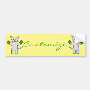 Boxing Kitten with Mittens Thunder_Cove Bumper Sticker