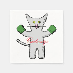 Boxing Kitten with Mittens Thunder_Cove Napkin