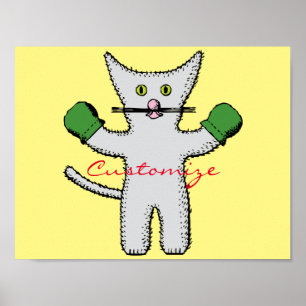 Boxing Kitten with Mittens Thunder_Cove Poster