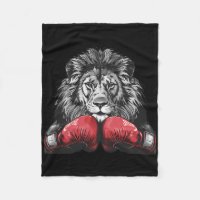 Boxing Lion Portrait Motif Wildlife Kickboxing Lov