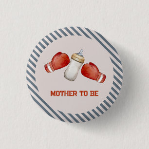 Boxing Little Champion Mother To Be Baby Shower 3 Cm Round Badge