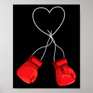 Boxing Love Heart Gloves Boxer Valentine  Poster