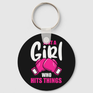 Boxing Lovers Boxing Girl Just A Girl Who Hits Thi Key Ring
