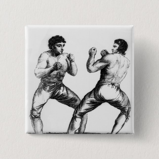 Boxing Match 15 Cm Square Badge (Front)