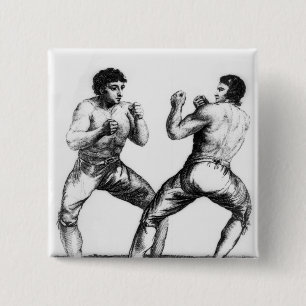 Boxing Match 15 Cm Square Badge