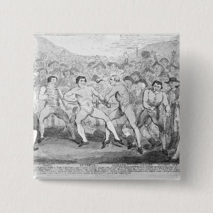 Boxing match between Thomas Futrell & John 15 Cm Square Badge