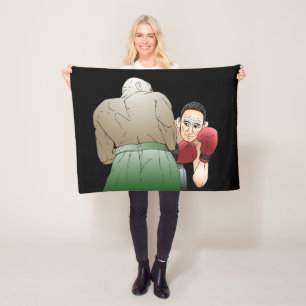Boxing Match with Two Men Fleece Blanket