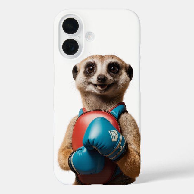 Boxing Meerkat Sports iPhone 16 Case  (Back)