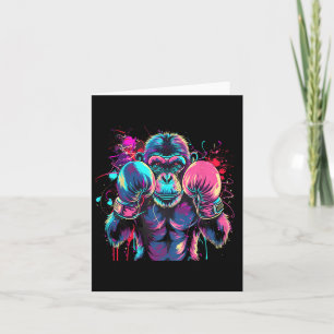 Boxing Monkey Lover Boxing Gloves Kickboxing Funny Card