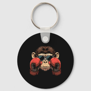 Boxing Monkey Lover Boxing Gloves Kickboxing Funny Key Ring