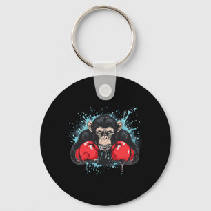 Boxing Monkey Lover Boxing Gloves Kickboxing Funny Key Ring