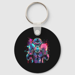 Boxing Monkey Lover Boxing Gloves Kickboxing Funny Key Ring