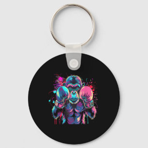 Boxing Monkey Lover Boxing Gloves Kickboxing Funny Key Ring