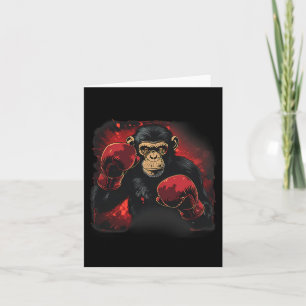 Boxing Monkey With Boxing Gloves Kickboxing Funny  Card