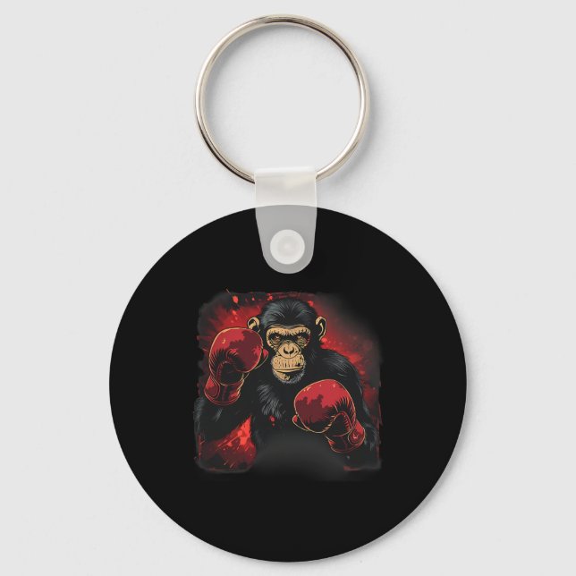 Boxing Monkey With Boxing Gloves Kickboxing Funny  Key Ring (Front)