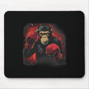 Boxing Monkey With Boxing Gloves Kickboxing Funny Mouse Pad