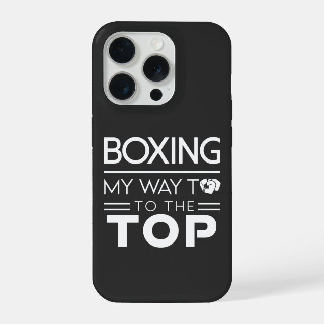 Boxing Motivation Quote Bold Minimal Typography iPhone Case (Back)