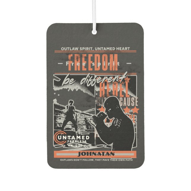 Boxing Motivation Rebel Fighter Gym  Car Air Freshener (Front)