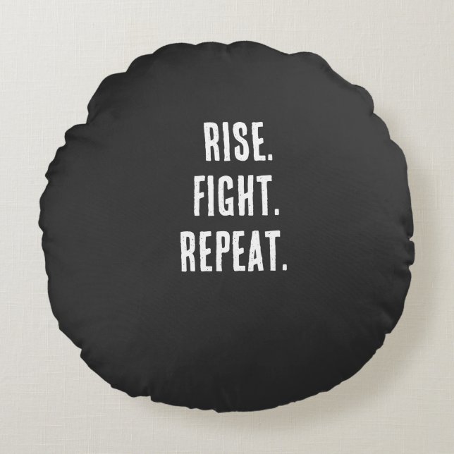 Boxing Motivational Shirt Round Cushion (Front)