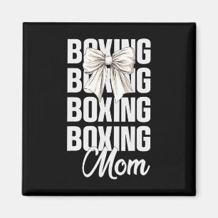 Boxing Mum Coquette Bow Cute Boxing Lovers Mothers Magnet