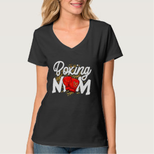 Boxing Mum Cute Leopard Heart Mother's Day T-Shirt