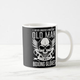 Boxing Never Underestimate An Old Man With Boxing Coffee Mug