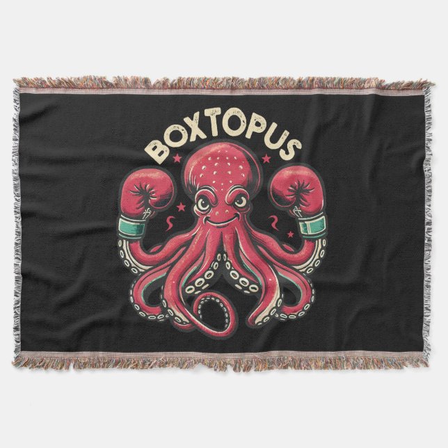 Boxing Octopus - Boxtopus Throw Blanket (Front)
