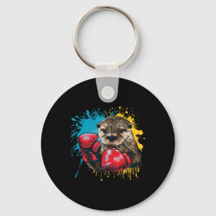 Boxing Otter Lover Boxing Gloves Kickboxing Funny  Key Ring
