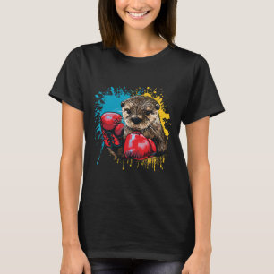Boxing Otter Lover Boxing Gloves Kickboxing Funny T-Shirt