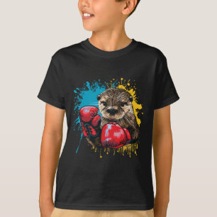 Boxing Otter Lover Boxing Gloves Kickboxing Funny T-Shirt