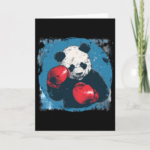 Boxing Panda Lover Boxing Gloves Kickboxing Funny Card