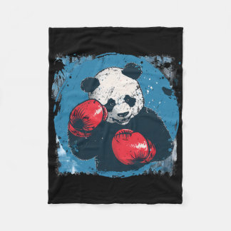 Boxing Panda Lover Boxing Gloves Kickboxing Funny Fleece Blanket