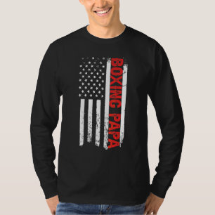 Boxing Papa American Flag Father's Day Men's T-Shirt
