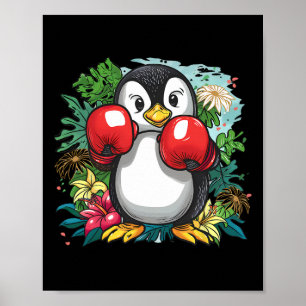 Boxing Penguin Lover Boxing Gloves Kickboxing Funn Poster