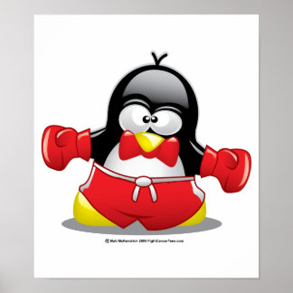 Boxing Penguin Poster