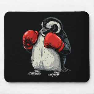 Boxing Penguin With Boxing Gloves Kickboxing Funny Mouse Pad