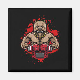 Boxing Pit Bull Loves Pitbulls Workout Dog Animal Magnet