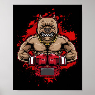 Boxing Pit Bull Loves Pitbulls Workout Dog Animal Poster
