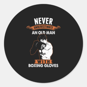 Boxing Player Fan Boxer Comt Sports Kickboxing Old Classic Round Sticker