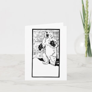Boxing Polar Bear Fighting Global Warming Funny  Card