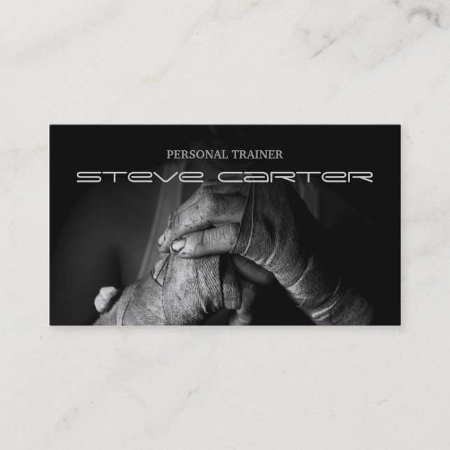 Boxing Professional Personal Trainer Coach Card (Front)