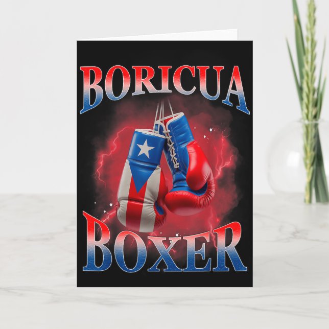 Boxing Puerto Rico Boricua Boxer Puerto Rican  Card (Front)