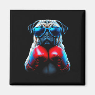 Boxing Pug Dog Kickboxing Cool Magnet